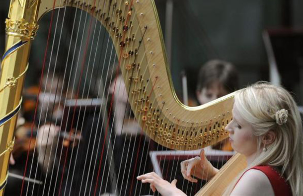 Harpist Claire Jones - official harpist to Prince Charles. (REUTERS)