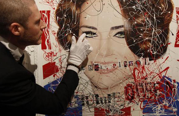 "God Save the Future Queen", a mixed media artwork by Zoobs, in London February 4, 2011. (REUTERS)