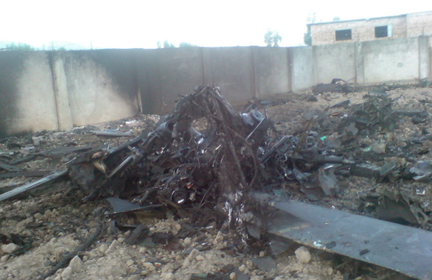 Wreckage is seen in the compound after U.S. Navy SEAL commandos killed al Qaeda leader Osama bin Laden in Abbottabad, May  2, 2011. (REUTERS)