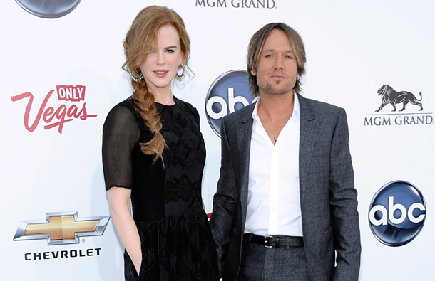 Actress Nicole Kidman, left, and singer Keith Urban arrive at the 2011 Billboard Music Awards in Las Vegas. (AP)