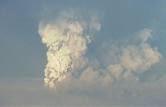 Authorities shut Iceland's airspace Sunday after the country's most active volcano began spewing ash cloud 20 kilometers into the sky, raising fears of a repeat of last year's flights chaos. (AFP)