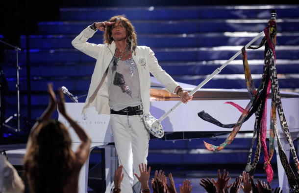 Steven Tyler performs at the "American Idol" finale, in Los Angeles. (AP)