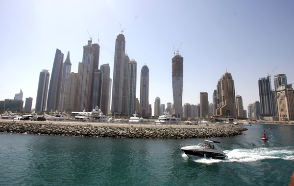 New Dubai Marina with its high rise apartment towers in Dubai. (AFP)