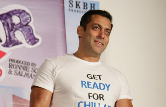 Indian Bollywood actor Salman Khan poses during a promotional event for the Hindi film "Chillar Party" in Mumbai. (AFP)