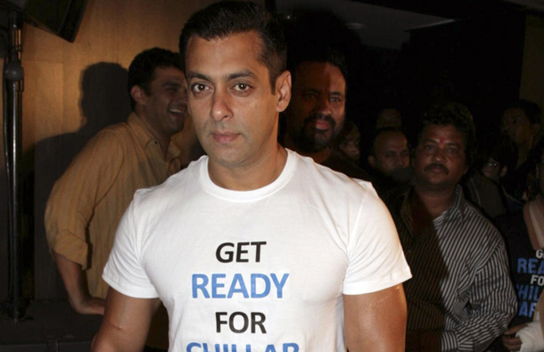 Indian Bollywood actor Salman Khan walks during a promotional event for the Hindi film "Chillar Party" in Mumbai. (AFP)