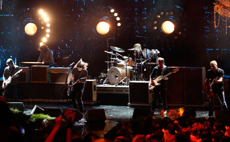 The Foo Fighters perform at the MTV Movie Awards on Sunday, June 5, 2011, in Los Angeles. (AP)