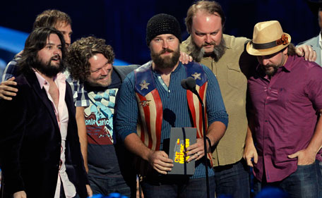 Zac Brown and his band accept the CMT Performance of the Year Award at the 2011 CMT Music Awards in Nashville, Tenn. on Wednesday, June 8, 2011. (AP)