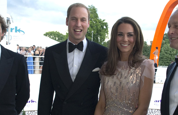 Catherine, Duchess of Cambridge and Prince William, Duke of Cambridge arrive at the ARK 10th Anniversary Gala Dinner at Perk's Field on June 9, 2011 in London, England. (GETTY/GALLO)