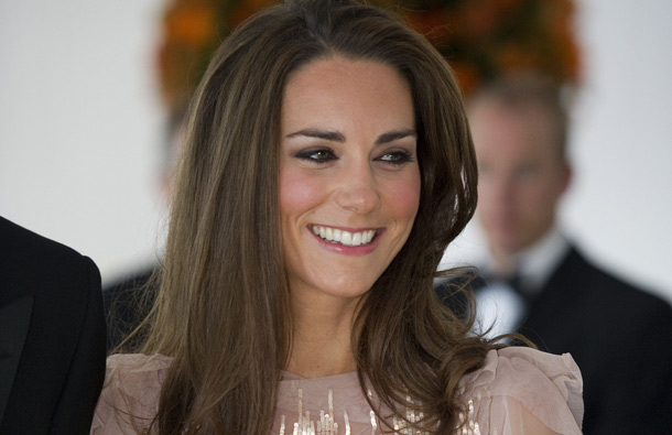 The Duchess of Cambridge attends the 10th Annual Absolute Return for Kids (ARK) Gala Dinner on behalf of the Foundation of Prince William and Prince Harry, at Perks Field, Kensington Palace, in London, on June 9, 2011. (AFP)