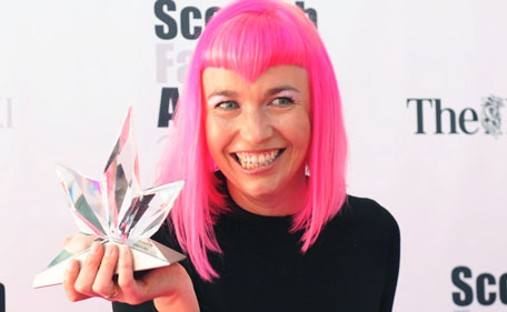 Young Designer of the Year Henrietta Ludgate with her trophy at the Scottish Fashion Awards 2011 on June 15, 2011 in Glasgow, Scotland. (GETTY)