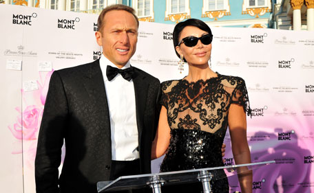 President of Mercury Group Igor Kesaev (L) and Stella Kesaeva attend the Montblanc New Voices Award 2011 - Montblanc at Mariinsky Ball at Catherine Palace on June 18, 2011 in Pushkin, Russia. (GETTY)
