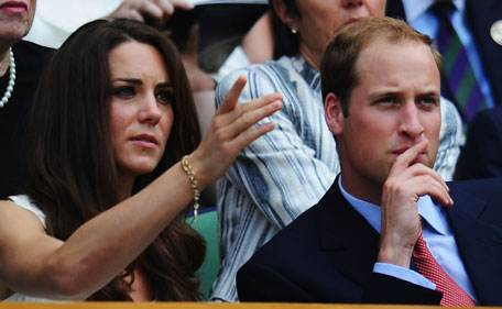 Catherine, Duchess of Cambridge and Prince William, Duke of Cambridge attend the fourth round match between  Andy Murray of Great Britain and  Richard Gasquet of France on Day Seven of the Wimbledon Lawn Tennis Championships at the All England Lawn Tennis and Croquet Club on June 27, 2011 in London, England. (GETTY IMAGES)