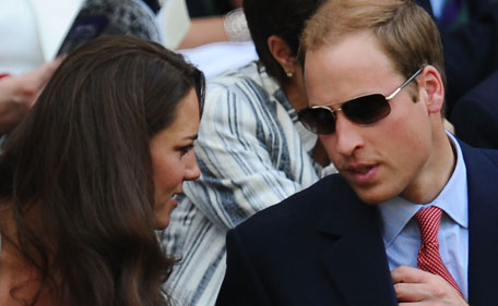 Catherine, Duchess of Cambridge and Prince William, Duke of Cambridge attend the fourth round match between  Andy Murray of Great Britain and  Richard Gasquet of France on Day Seven of the Wimbledon Lawn Tennis Championships at the All England Lawn Tennis and Croquet Club on June 27, 2011 in London, England.  (GETTY IMAGES)
