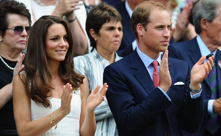 Billie Jean King, Catherine, Duchess of Cambridge and Prince William, Duke of Cambridge attend the fourth round match between  Andy Murray of Great Britain and  Richard Gasquet of France on Day Seven of the Wimbledon Lawn Tennis Championships at the All England Lawn Tennis and Croquet Club on June 27, 2011 in London, England. (GETTY IMAGES)