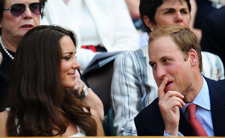 Catherine, Duchess of Cambridge and Prince William, Duke of Cambridge attend the fourth round match between  Andy Murray of Great Britain and  Richard Gasquet of France on Day Seven of the Wimbledon Lawn Tennis Championships at the All England Lawn Tennis and Croquet Club on June 27, 2011 in London, England. (GETTY IMAGES)