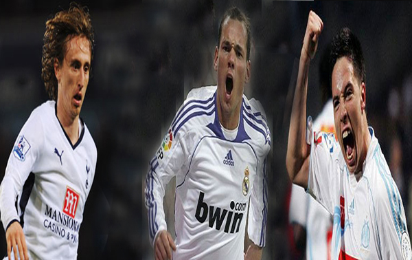 From (L-R) Luka Modric (Tottenham Hotspur) Wesley Sneijder (Inter Milan) Samir Nasri (Arsenal). (AGENCIES)