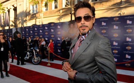 Actor Robert Downey Jr. poses for photographers at the premiere of the film "Captain America: The First Avenger," in Los Angeles, Tuesday, July 19, 2011. The film is to be released on Friday, July 22. (AP)