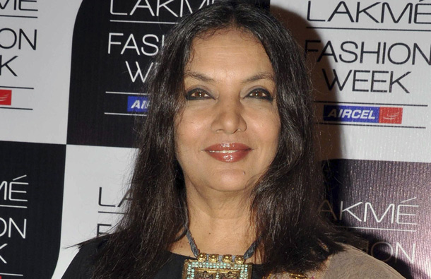 Indian Bollywood actress Sabana Aazmi attends the final day of Lakme Fashion Week (LFW) Winter/Festival 2011 in Mumbai. (AFP)