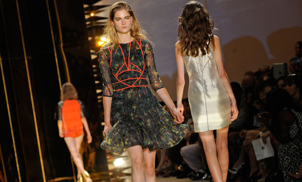 The Cynthia Rowley Spring 2012 collection is modeled during Fashion Week, Friday, Sept 9, 2011, in New York.  (AP)