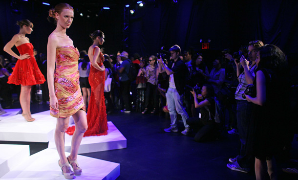 Creations by Farah Angsana is seen during her Spring/Summer 2012 collection show during New York Fashion Week September 10, 2011. (REUTERS)