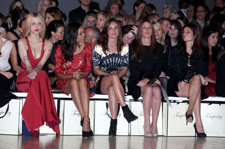 Peaches Geldof, Rosario Dawson and Pippa Middleton seen at the front row during the Temperley runway show at London Fashion Week Spring/Summer 2012 at the British Museuml on September 19, 2011 in London, England. (GETTY IMAGES)