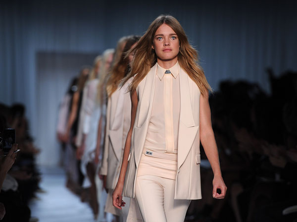 PARIS, FRANCE - OCTOBER 02:  Natalia Vodianova and models walk the runway during the Givenchy Ready to Wear Spring / Summer 2012 show during Paris Fashion Week  on October 2, 2011 in Paris, France.  (GETTY)