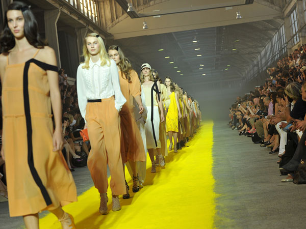 PARIS, FRANCE - OCTOBER 01:  Models walk the runway during the Sonia Rykiel Ready to Wear Spring / Summer 2012 show during Paris Fashion Week at Halle Freyssinet on October 1, 2011 in Paris, France.  (GETTY)
