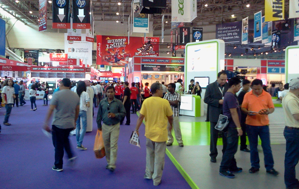 Morning rush on the opening day of Gitex Shopper on Saturday.(JOSEPH GEORGE)