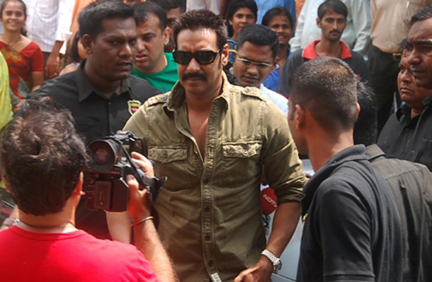 Ajay Devgn takes part in a promotional event of his Hindi film ‘Rascal’. (AFP)