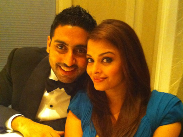 FILE: Aishwarya Rai Bachchan and Abhishek Bachchan celebrating Ash's birthday. (Pic Courtesy: Twitter)