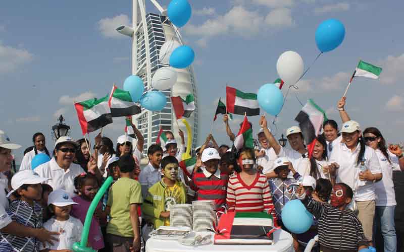 About 40 children from Zayed Higher Organisation for Humanitarian Care witnessed the releasing of turtles (SUPPLIED)