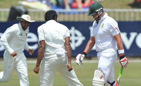 Jacques Kallis of South Africa walks off after being dismissed for a duck during day two of the second Test against Sri Lanka at Sahara Park Kingsmead on Tuesday in Durban, South Africa. (GETTY)