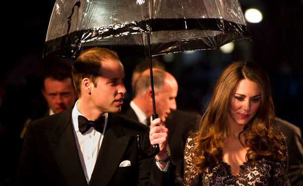 Prince William, Duke of Cambridge and Catherine, Duchess of Cambridge attend the UK premiere of War Horse at the Odeon Leicester Square on January 8, 2012 in London, England. (GETTY)