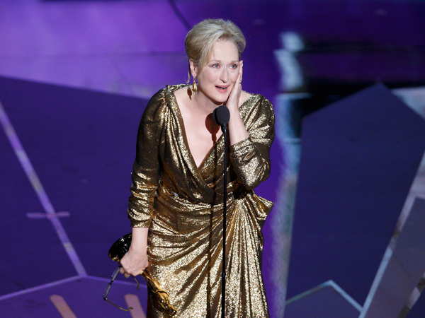 Actress Meryl Streep accepts the Oscar for Best Actress for her role in "The Iron Lady" at the 84th Academy Awards in Hollywood, California, February 26, 2012.  (REUTERS)