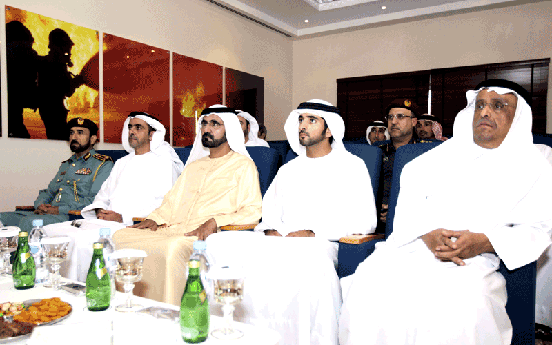 Sheikh Mohammed visits Al Manara Civil Defence Centre on Sheikh Zayed Road. (WAM)