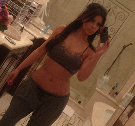 Reality TV star Kim Kardashian takes her own picture and posted on Twitter. (Twitter)