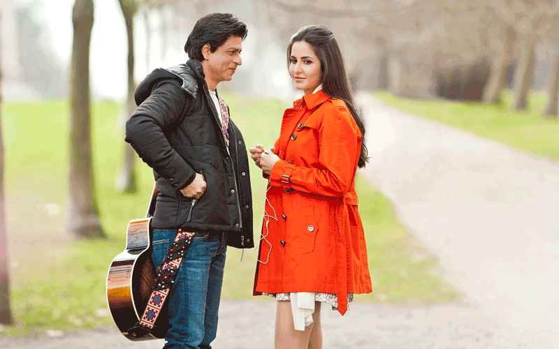 Bollywood actor Shah Rukh Khan and Katrina Kaif during a shoot in London. (SUPPLIED: Yash Raj Films)