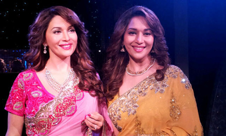 Madhuri Dixit Nene unveiled her wax statue at Madame Tussauds, London on March 7. (Pic: Twitter)