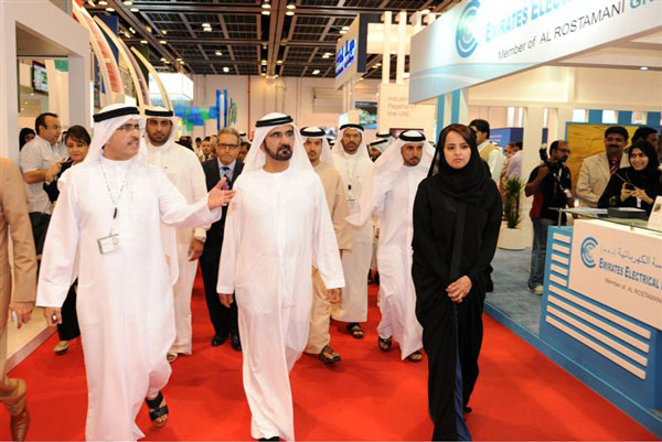 Sheikh Mohammed bin Rashid Al Maktoum visits the 14th Water, Energy, & Environment Exhibition 2012 in Dubai on Thursday (Wam)