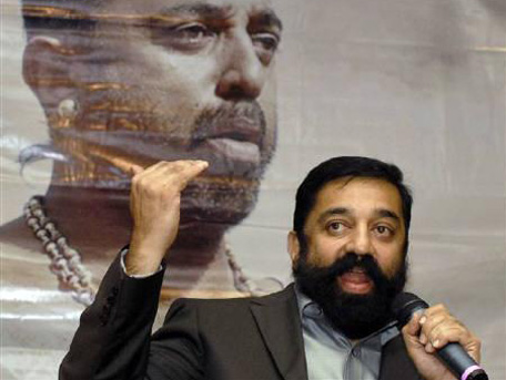 Actor Kamal Haasan speaks during a news conference in Hyderabad in this June 17, 2008 file photo. (REUTERS)