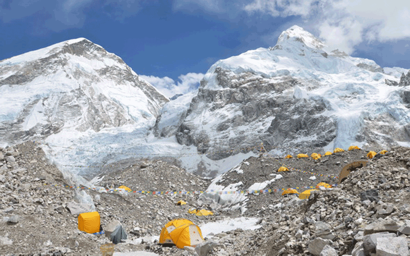 View of Khumbu Icefall from Everest Base Camp (Supplied)