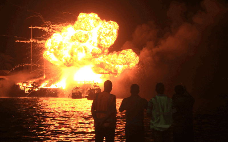 The February 17 fire on the Dubai Creek (File)