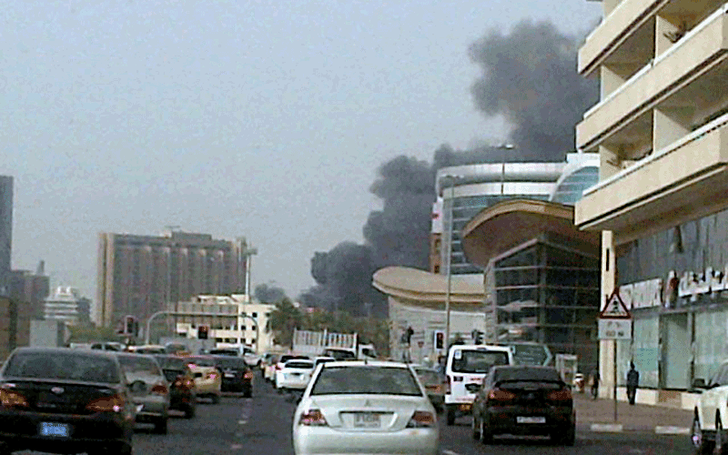 The fire at the Dubai Creek on April 29 afternoon (Bindu Rai)