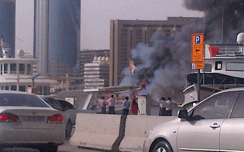 The fire at the Dubai Creek on April 29 afternoon (Bindu Rai)