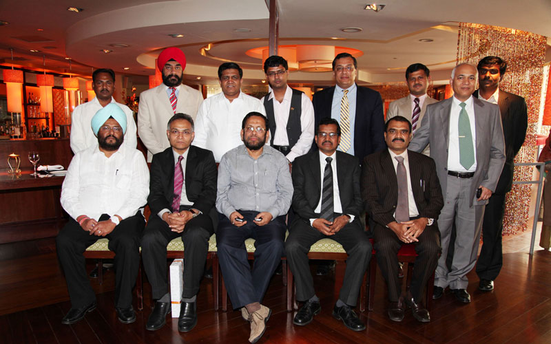 Raj Shetty, Chairman and MD of Ramee; MK Lokesh, Ambassador of India; Sultan Ahmed, Minister of State for Tourism, Sanjay Verma, Consul General of India, and Shakeel Saifi during the visit of Ramee hotels in Dubai (SUPPLIED)