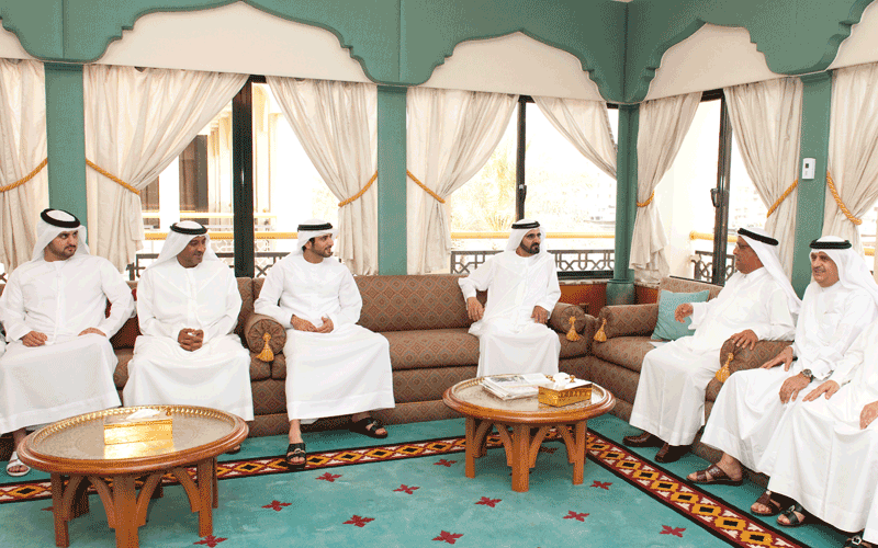 Sheikh Mohammed receives heads of the departments and authorities in Dubai. (Wam)