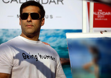 Bollywood actor Salman Khan looks on during Kingfisher swimsuit calendar launch in Mumbai, India. (AP)