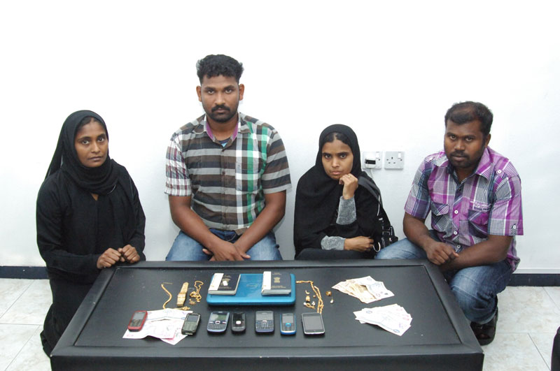 The gang of Sri Lankan thieves caught by Sharjah Police.