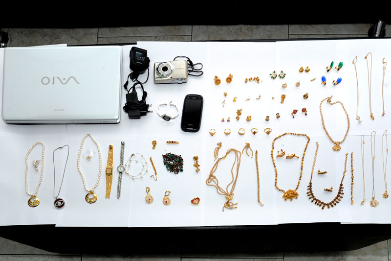 Some of the things stolen by the Sri Lankan gang of burglars.