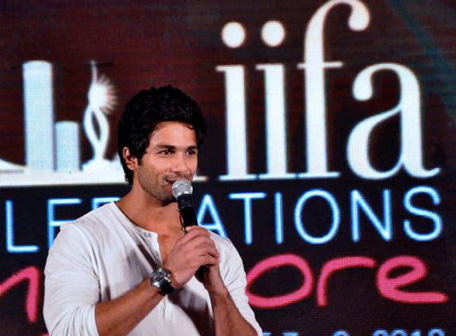 Bollywood actor Shahid Kapoor at the IIFA Awards press conference. (AFP)